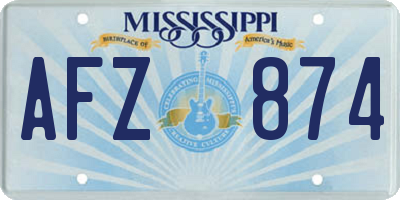 MS license plate AFZ874