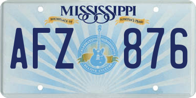 MS license plate AFZ876