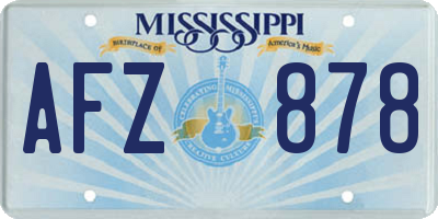 MS license plate AFZ878