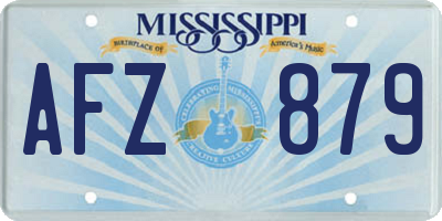 MS license plate AFZ879