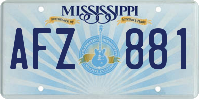 MS license plate AFZ881