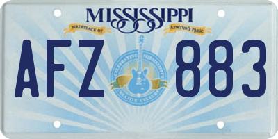 MS license plate AFZ883