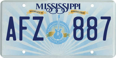 MS license plate AFZ887