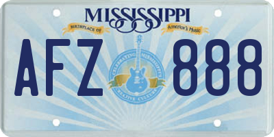 MS license plate AFZ888