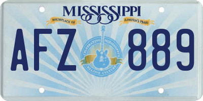 MS license plate AFZ889