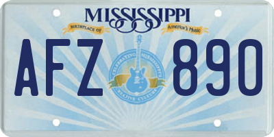 MS license plate AFZ890