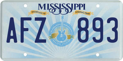 MS license plate AFZ893