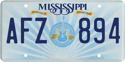 MS license plate AFZ894