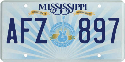 MS license plate AFZ897