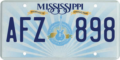 MS license plate AFZ898