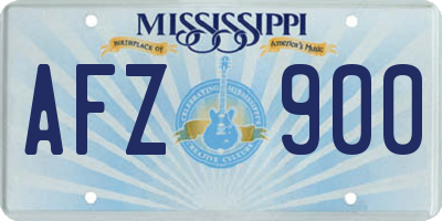 MS license plate AFZ900