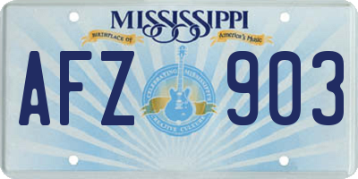 MS license plate AFZ903