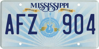MS license plate AFZ904