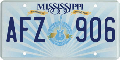 MS license plate AFZ906