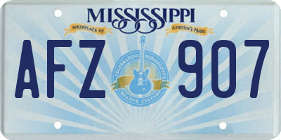 MS license plate AFZ907