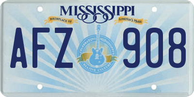 MS license plate AFZ908