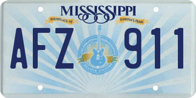 MS license plate AFZ911