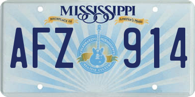 MS license plate AFZ914