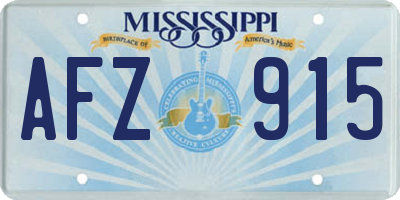 MS license plate AFZ915