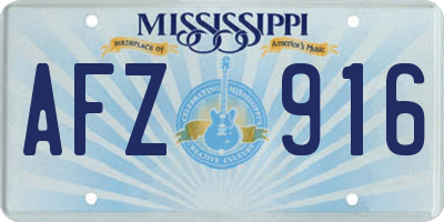 MS license plate AFZ916