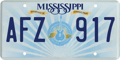 MS license plate AFZ917