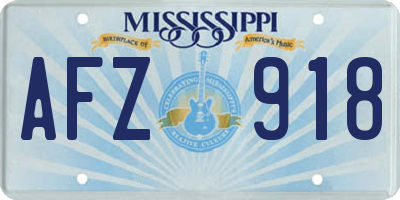 MS license plate AFZ918