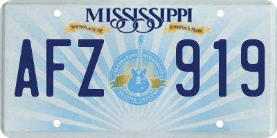 MS license plate AFZ919