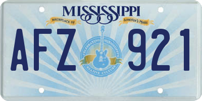 MS license plate AFZ921