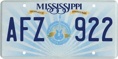 MS license plate AFZ922