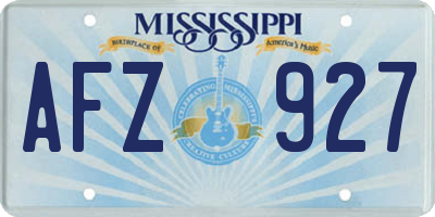 MS license plate AFZ927