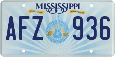 MS license plate AFZ936