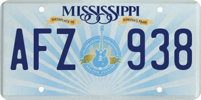 MS license plate AFZ938