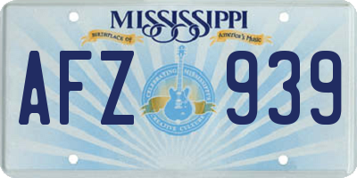 MS license plate AFZ939