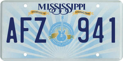 MS license plate AFZ941