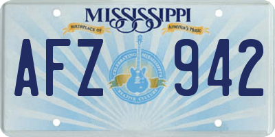 MS license plate AFZ942