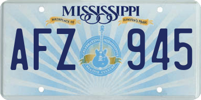 MS license plate AFZ945