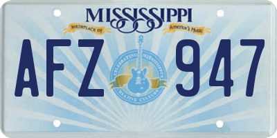 MS license plate AFZ947