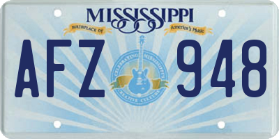 MS license plate AFZ948