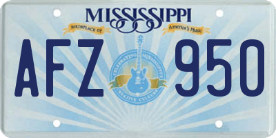MS license plate AFZ950