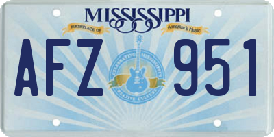MS license plate AFZ951