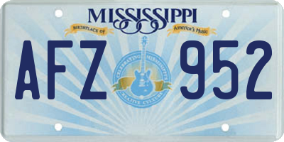 MS license plate AFZ952
