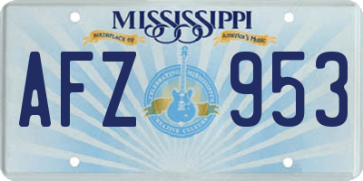 MS license plate AFZ953