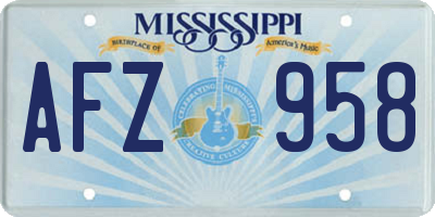 MS license plate AFZ958