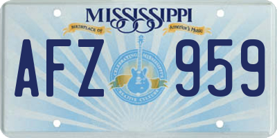 MS license plate AFZ959