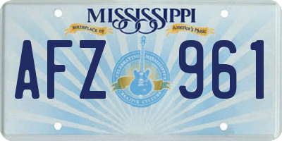 MS license plate AFZ961