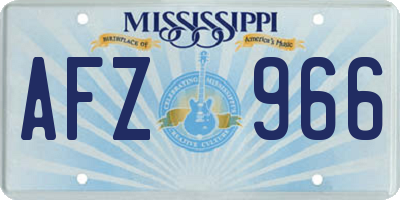 MS license plate AFZ966