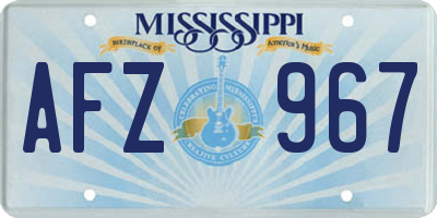 MS license plate AFZ967