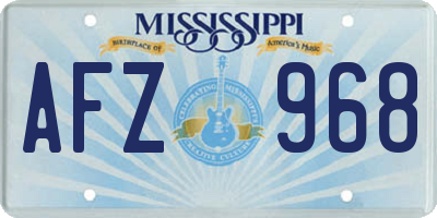 MS license plate AFZ968