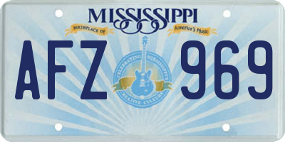 MS license plate AFZ969