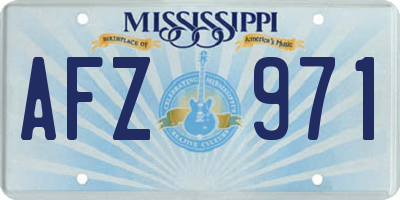 MS license plate AFZ971